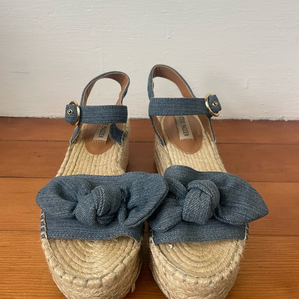 Steve Madden Blue Espadrille Wedge Sandals